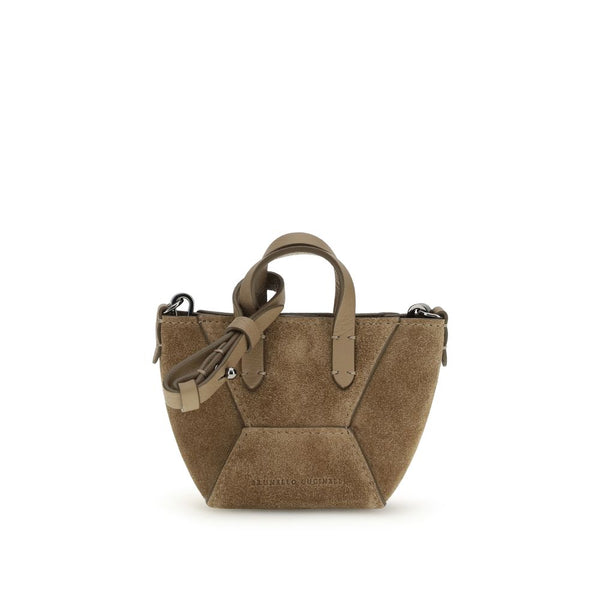 Brunello Cucinelli 100% Calf Leather Bos Taurus shoulder bag in brown
