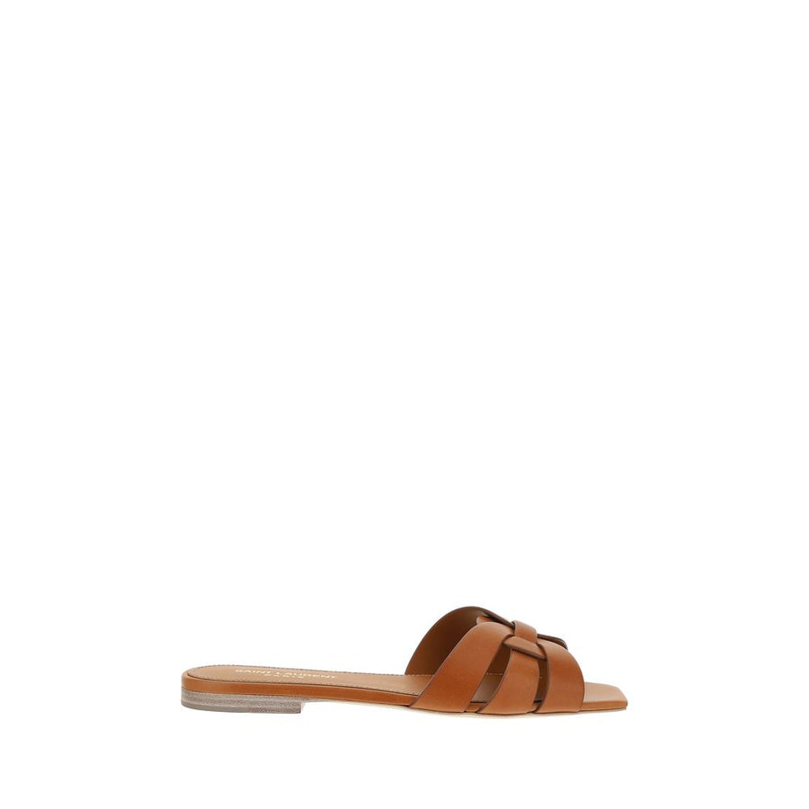Saint Laurent UPPER 100% Calf Leather Bos Taurus sandal in brown