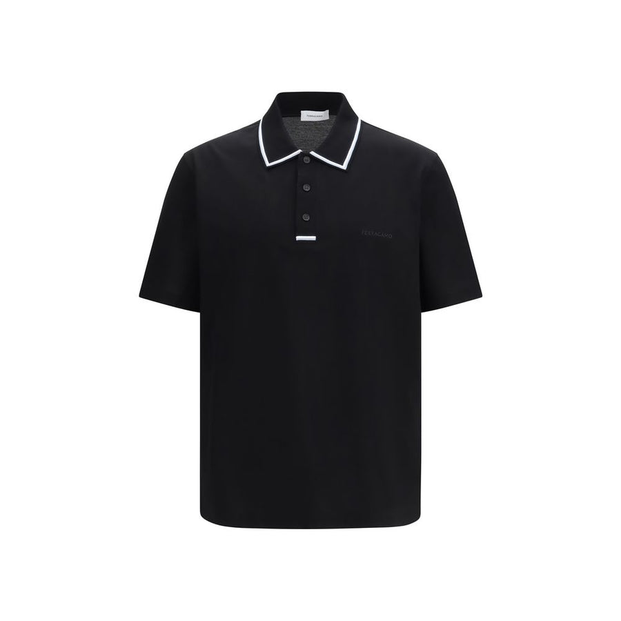 Ferragamo 100% Cotton polo shirt in black
