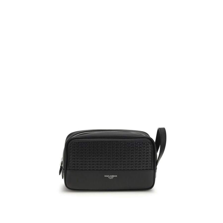 Dolce & Gabbana 100% Calf Leather Bos Taurus travel wallet in black