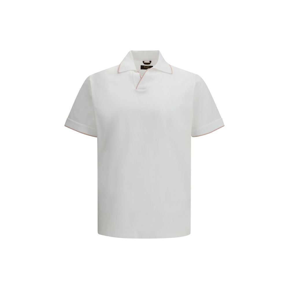 Moorer 100% Cotton polo in white