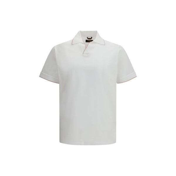 Moorer 100% Cotton polo in white