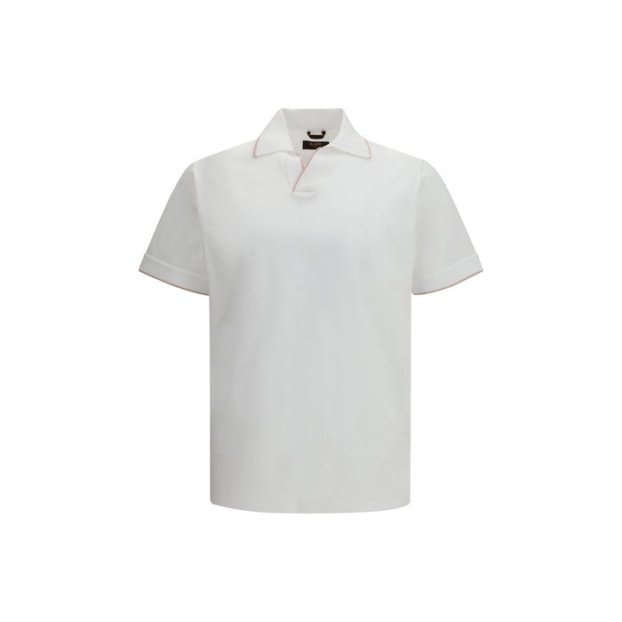 Moorer 100% Cotton polo in white
