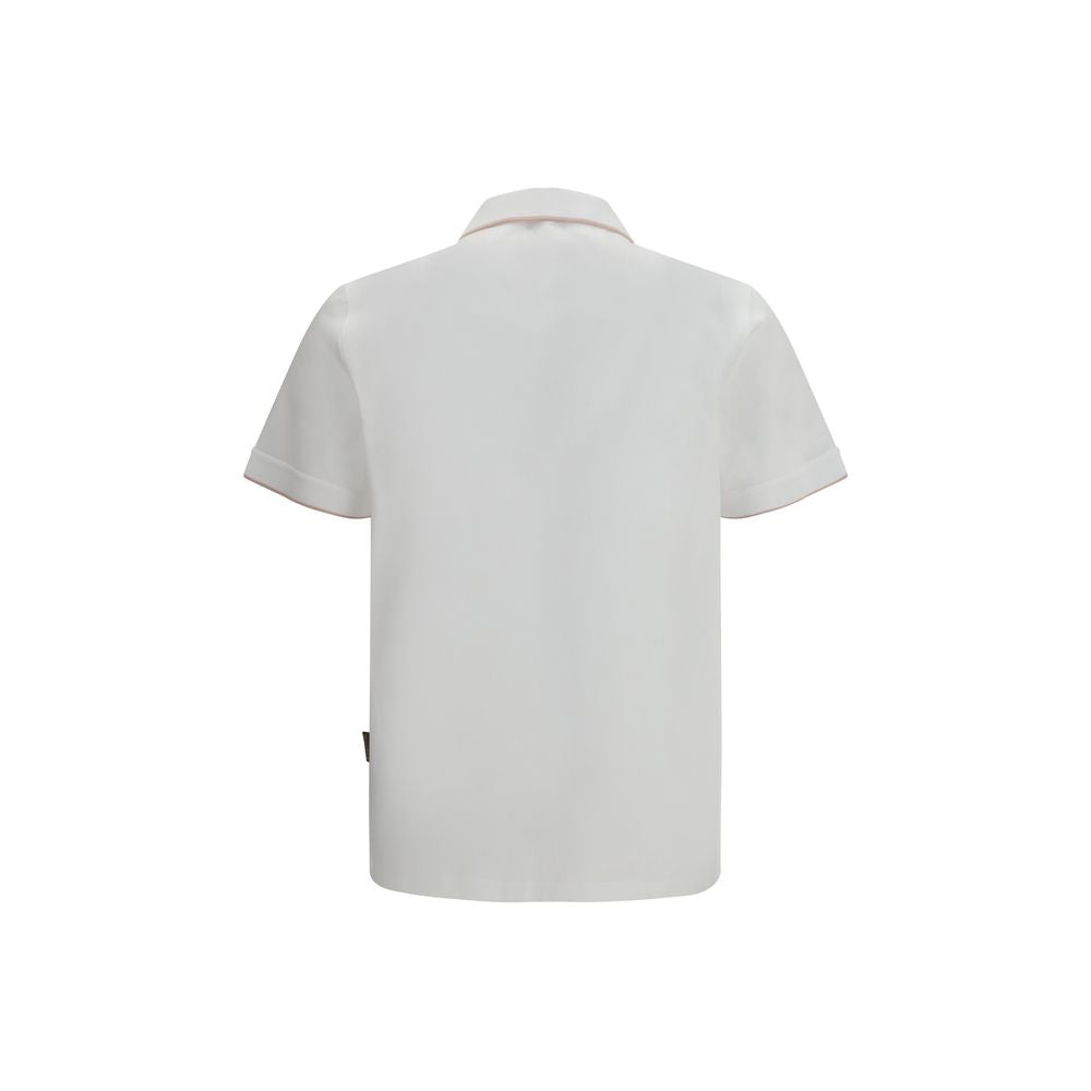 Moorer 100% Cotton polo in white — view 2