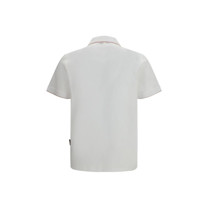 Moorer 100% Cotton polo in white — view 2