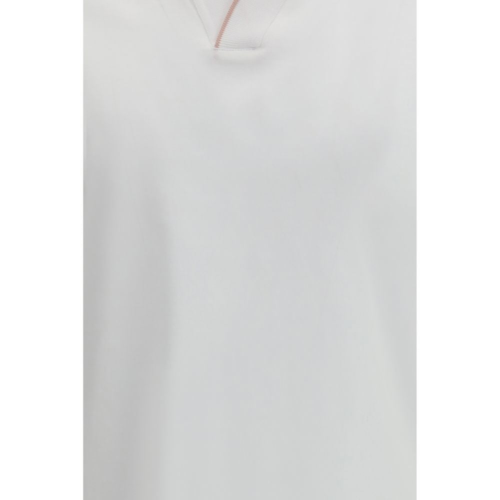 Moorer 100% Cotton polo in white — view 3