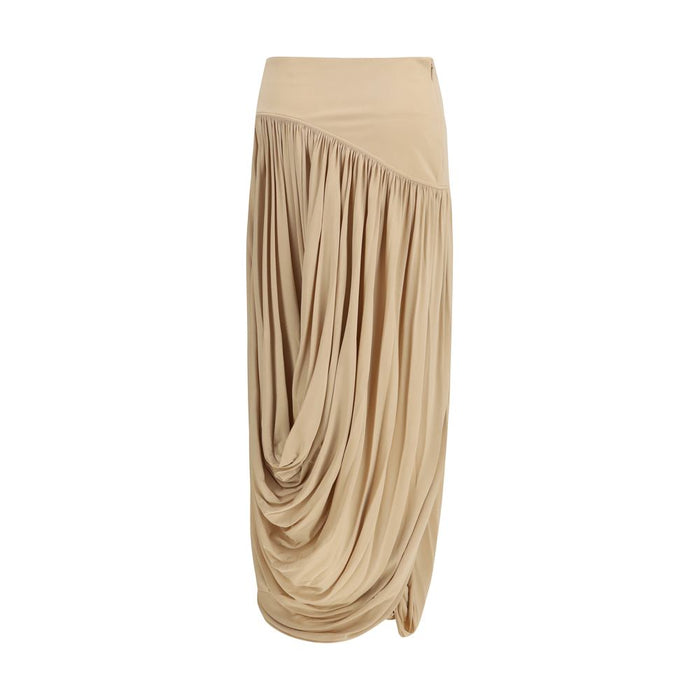 Ferragamo 93% Viscose skirt in beige — view 2