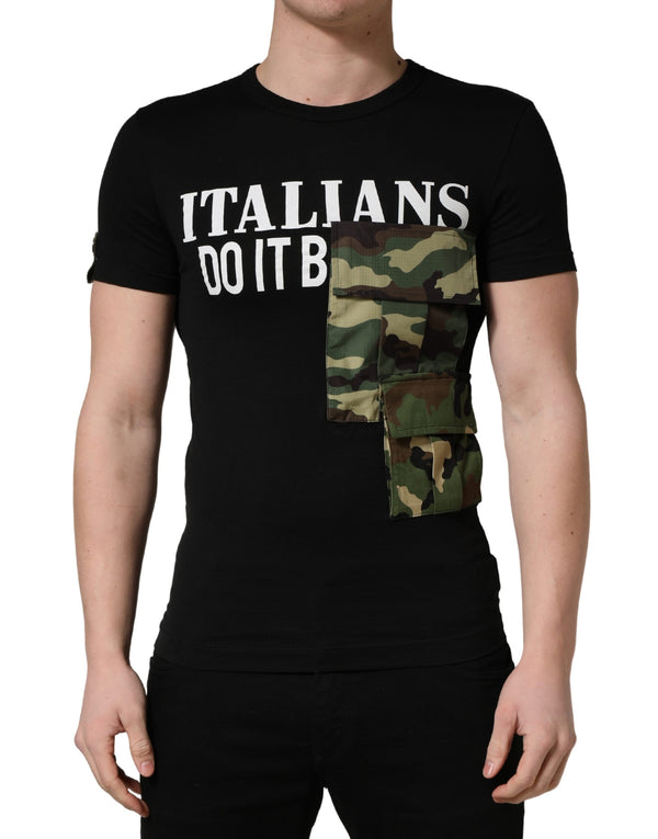 Dolce & Gabbana 90% Cotton 10% Polyester t-shirt in black