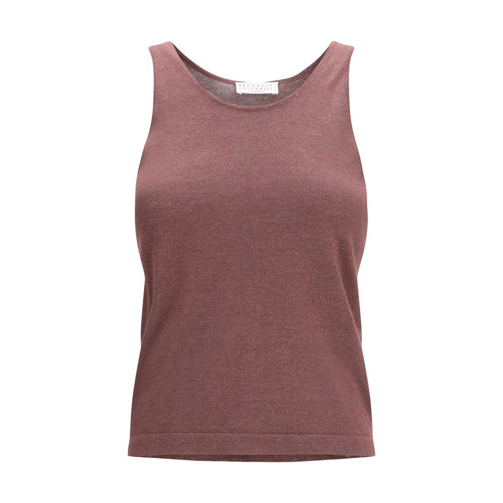 Brunello Cucinelli 51% Cashmere tank top in red
