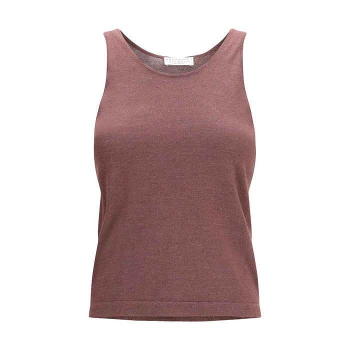 Brunello Cucinelli 51% Cashmere tank top in red