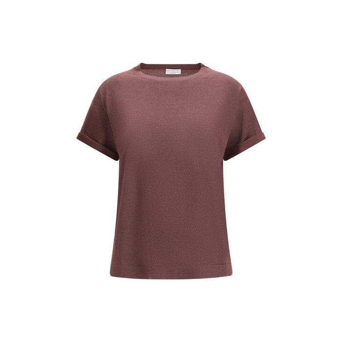 Brunello Cucinelli 51% Cashmere t-shirt in bordeaux