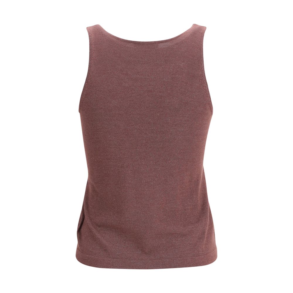 Brunello Cucinelli 51% Cashmere tank top in red — view 2