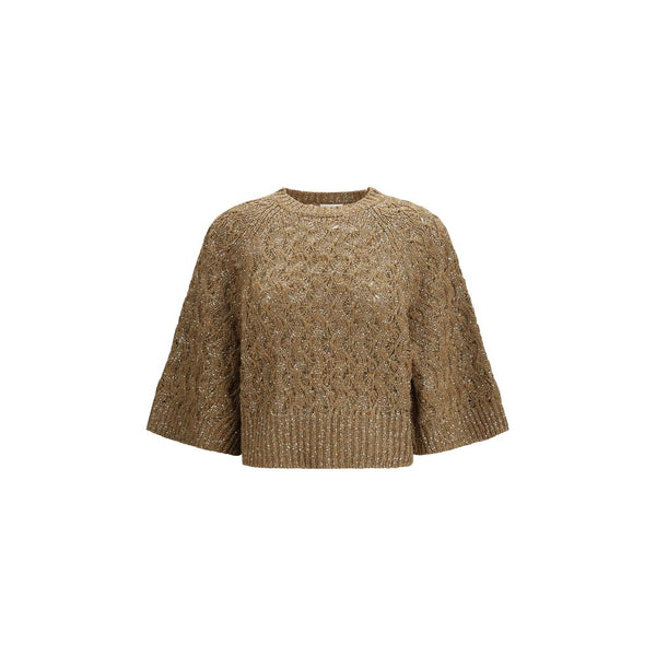 Brunello Cucinelli 36% Silk 34% Linen 17% Polyamide 13% Polyester sweater in beige