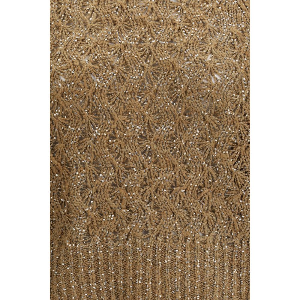 Brunello Cucinelli 36% Silk 34% Linen 17% Polyamide 13% Polyester sweater in beige — view 3