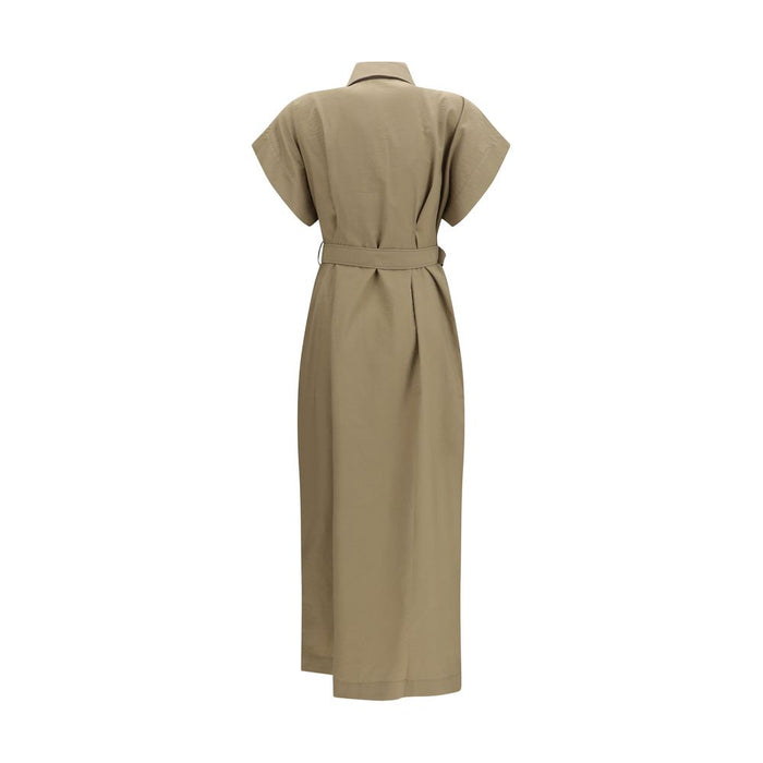 Brunello Cucinelli 86% Cotton 14% Polyamide dress in beige — view 2