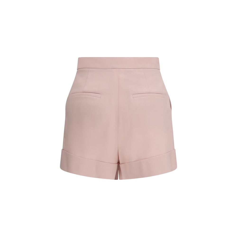 Max Mara 71% Fleece Wool bermuda shorts in pink — view 2
