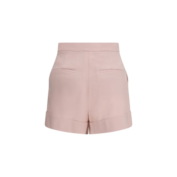 Max Mara 71% Fleece Wool bermuda shorts in pink — view 2