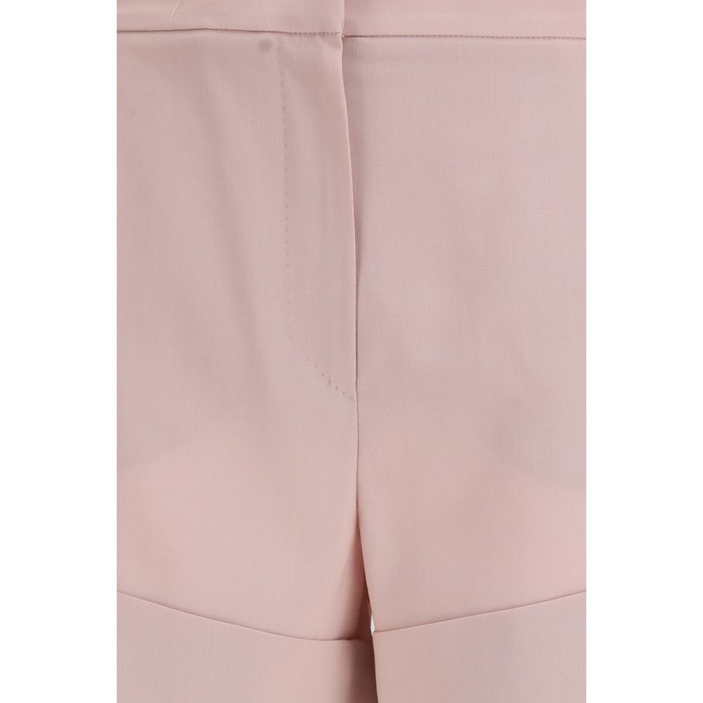 Max Mara 71% Fleece Wool bermuda shorts in pink — view 3