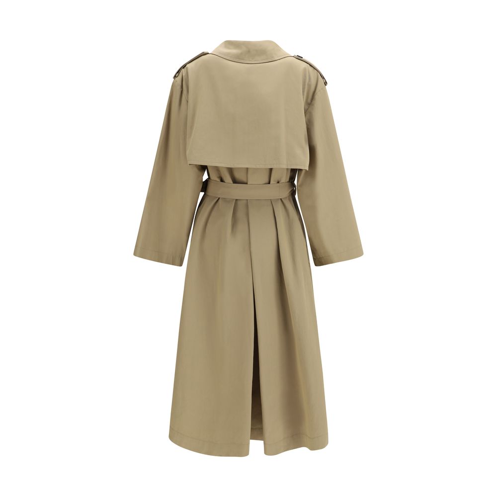 Max Mara 68% Cotton trench coat in beige — view 2
