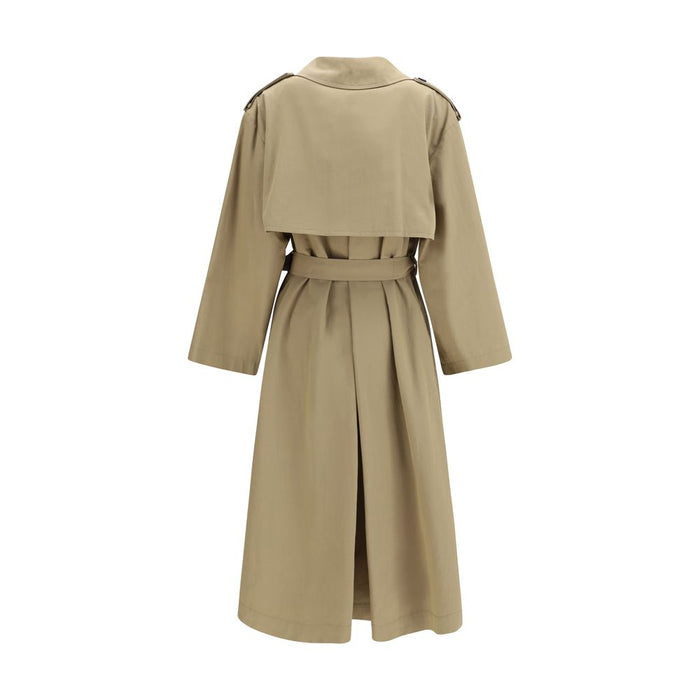 Max Mara 68% Cotton trench coat in beige — view 2
