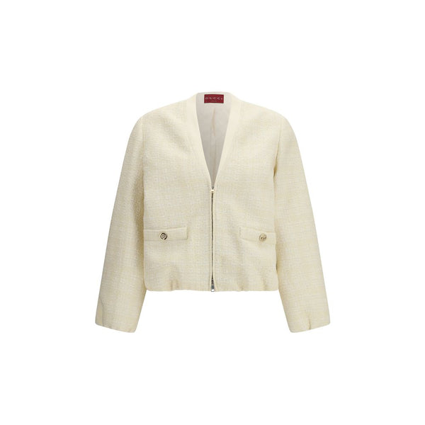 Gucci 53% Cotton 30% Nylon 17% Wool blazer in beige