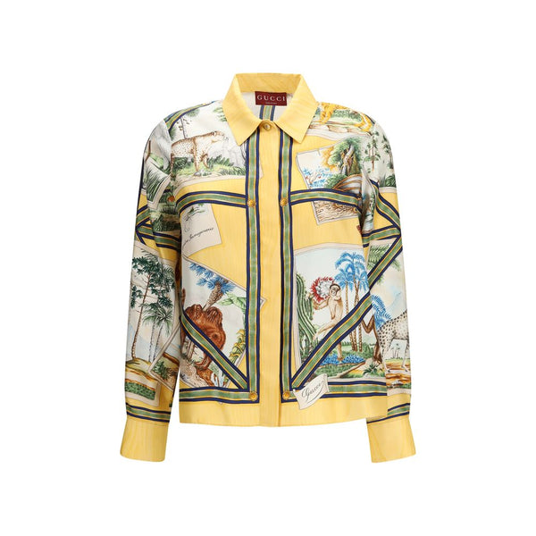 Gucci 100% Silk shirt in yellow