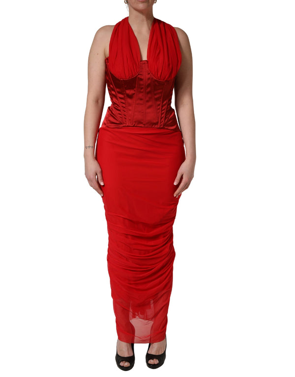 Dolce & Gabbana 70% Nylon 20% Acetate 10% Elastane dress in red