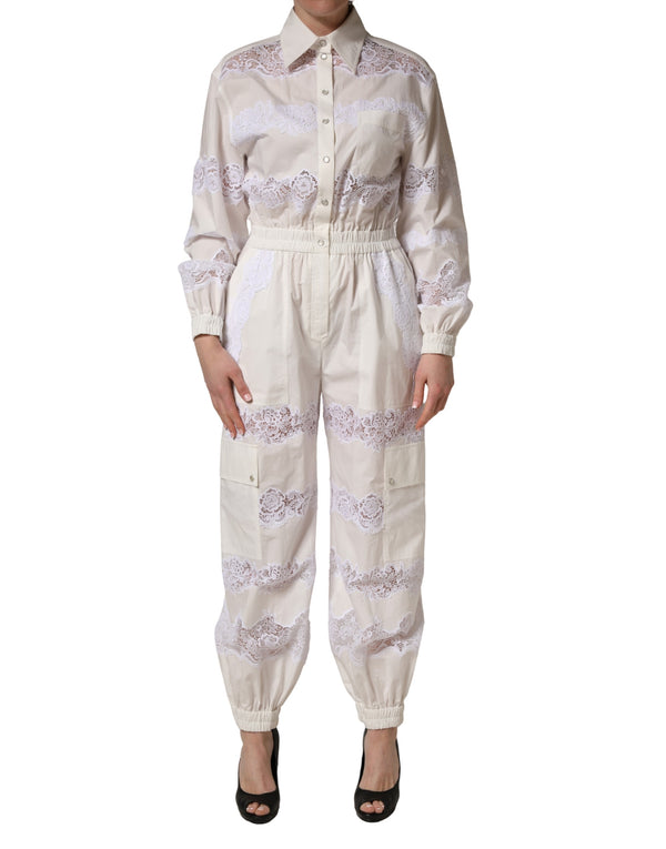 Dolce & Gabbana 82% Cotton jumpsuit in white