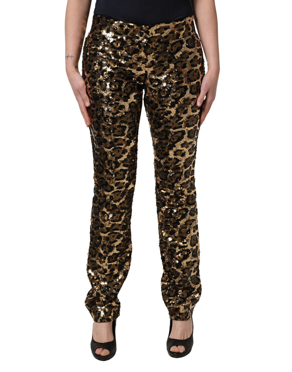 Dolce & Gabbana 94% Polyester 6% Silk trousers in gold