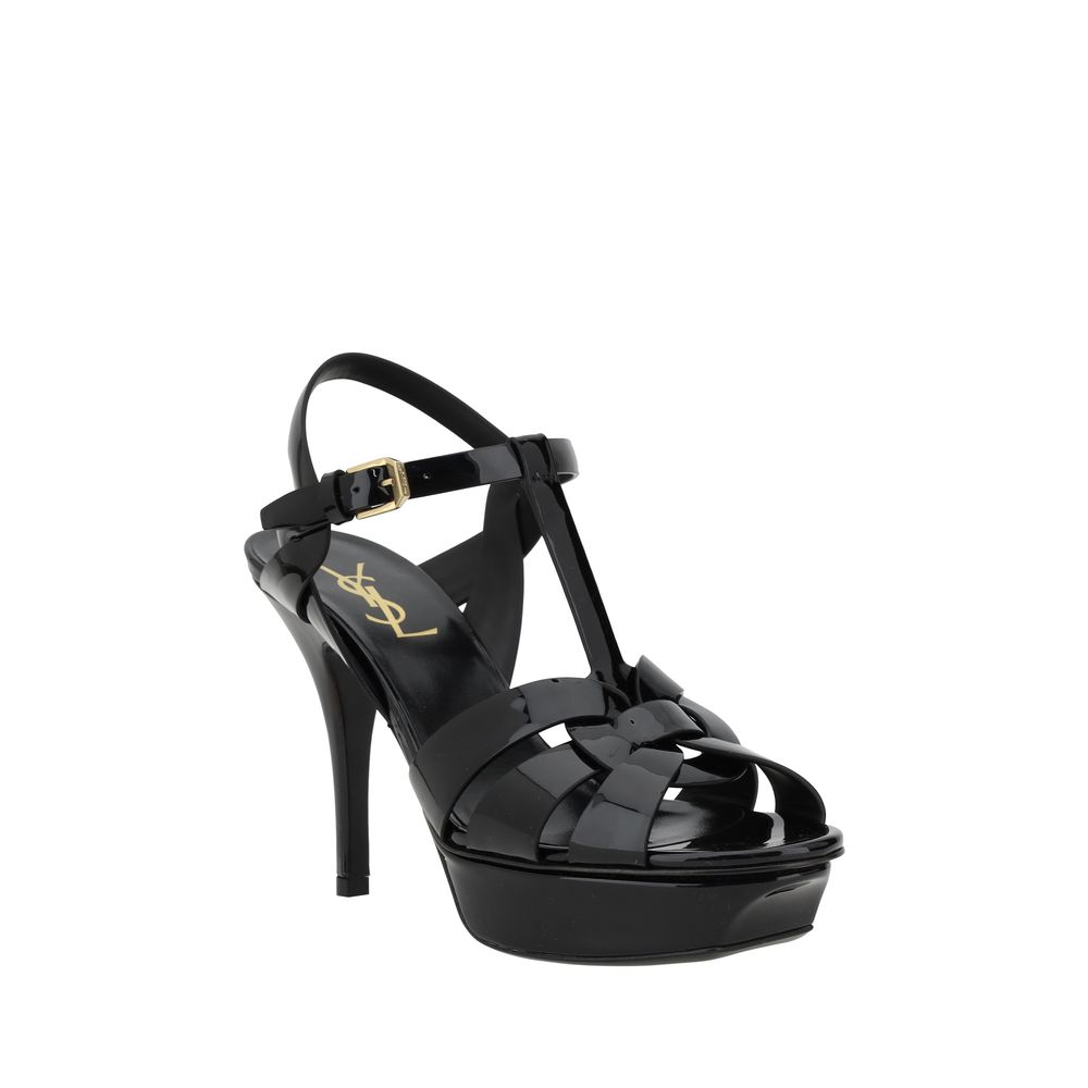 Saint Laurent Upper: 100% Calf Leather Bos Taurus; Sole: 100% Calf Leather Bos Taurus sandal in black — view 2