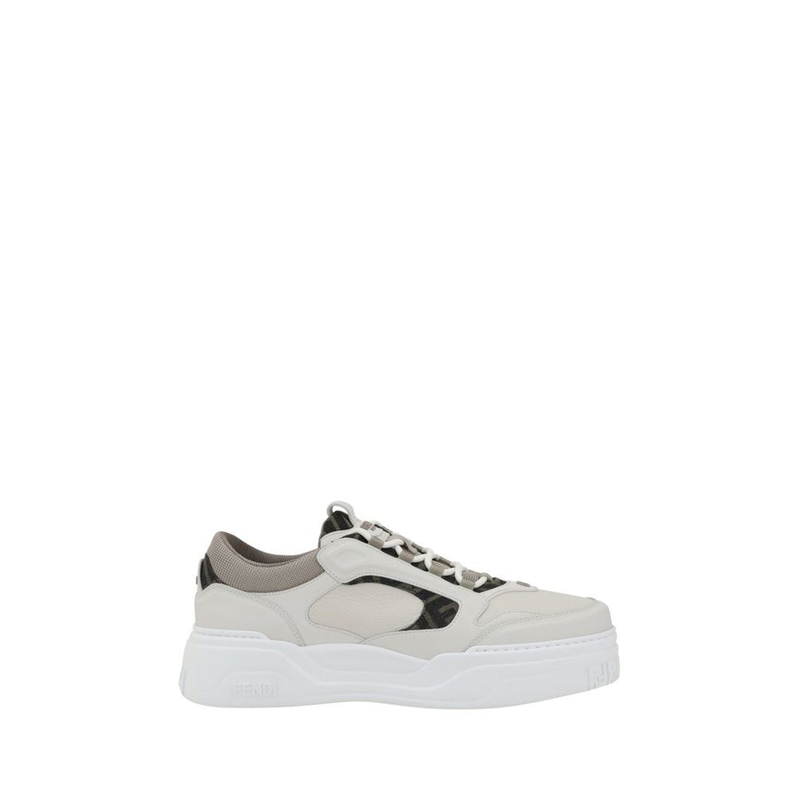 Fendi Upper 80% Calf Leather Bos Taurus 20% Fabric sneaker in white