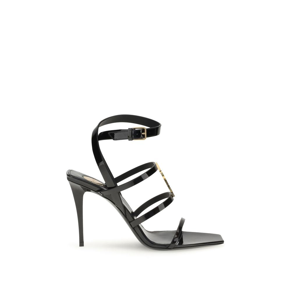 Saint Laurent 100% Calf Leather Bos Taurus sandal in black