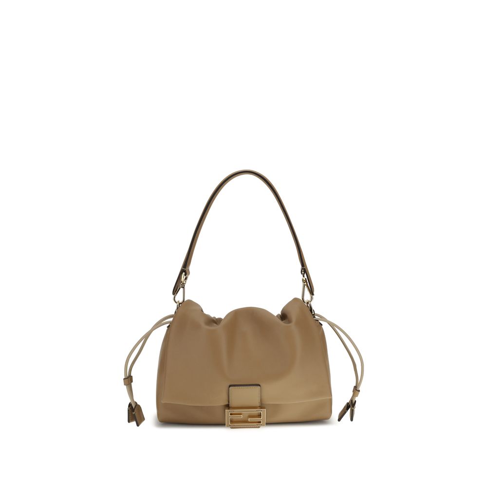 Beige Lamb Ovis Aries Shoulder Bag
