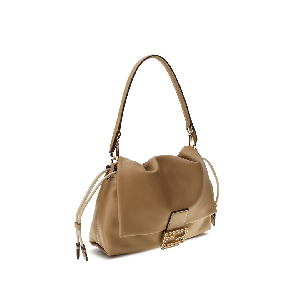 Beige Lamb Ovis Aries Shoulder Bag