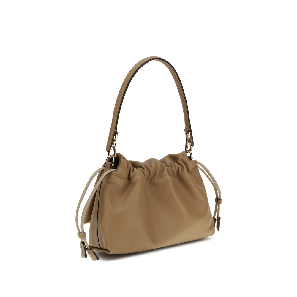 Beige Lamb Ovis Aries Shoulder Bag