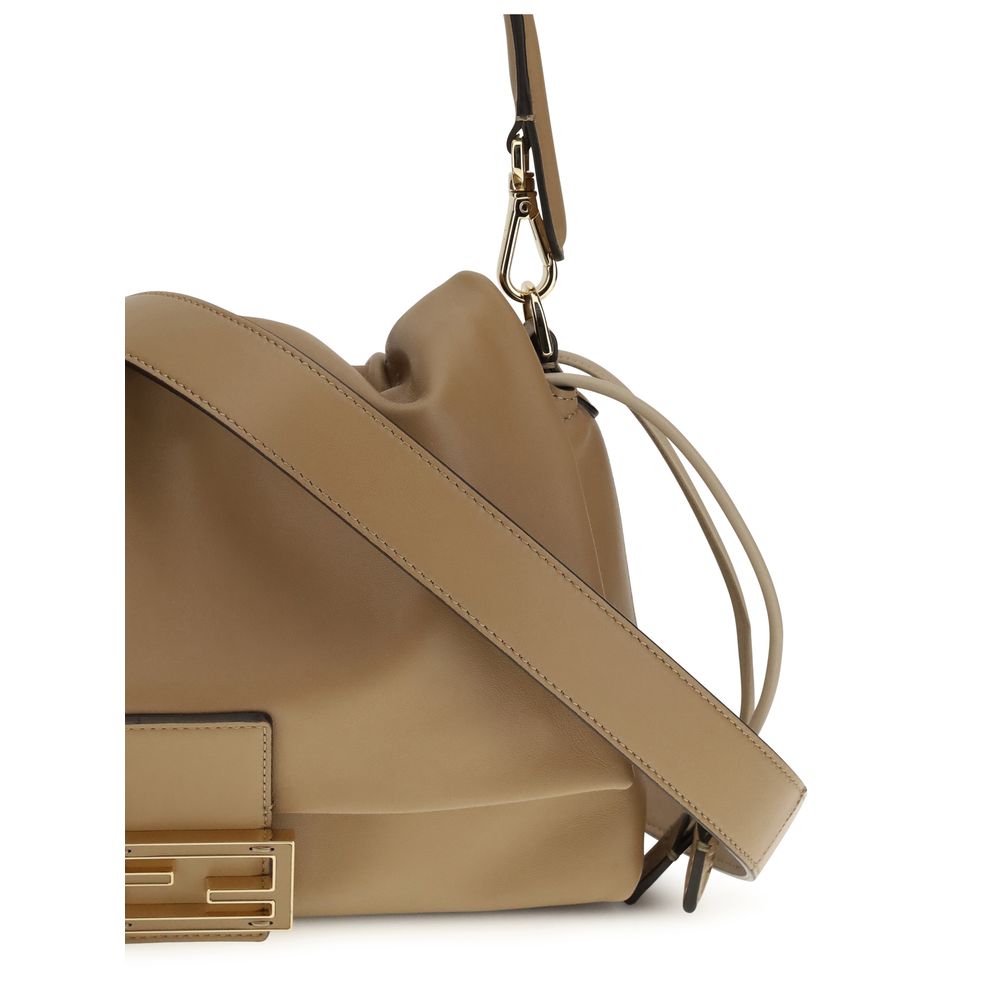 Beige Lamb Ovis Aries Shoulder Bag