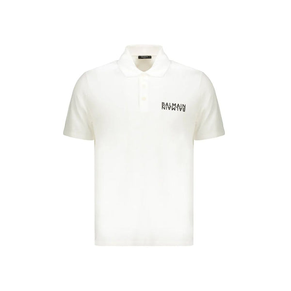 Balmain 100% Cotton polo in white