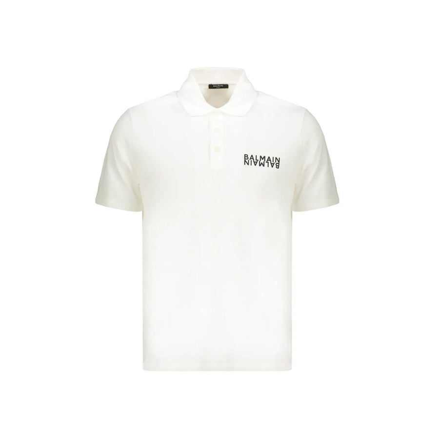 Balmain 100% Cotton polo in white