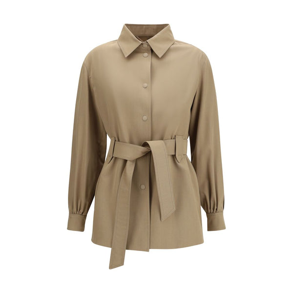 Max Mara 100% Fleece Wool Ovis Aries jacket in brown