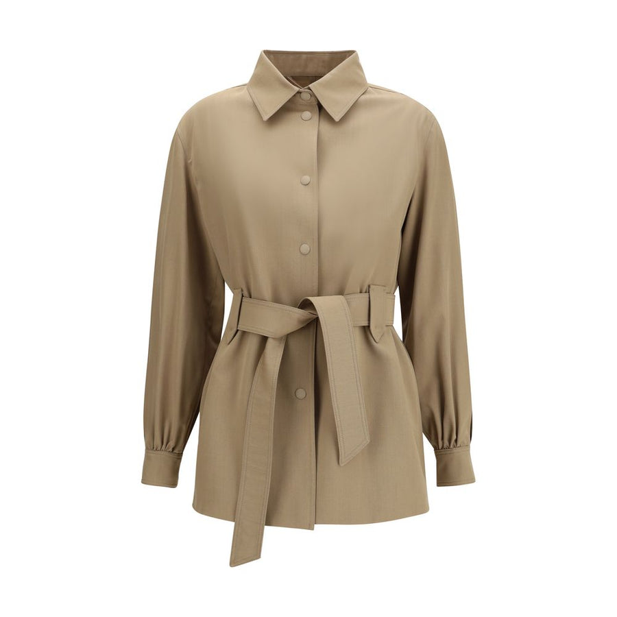 Max Mara 100% Fleece Wool Ovis Aries jacket in brown