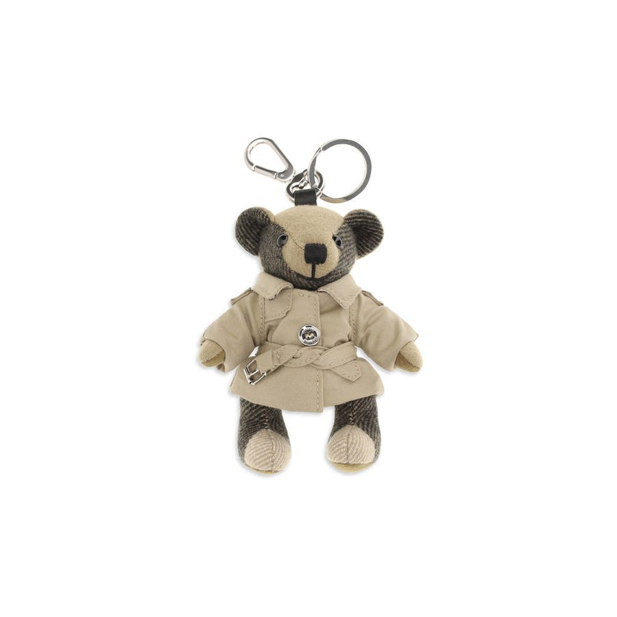 Burberry 100% Cashmere (head); Cotton gabardine (coat) keychain charm in beige