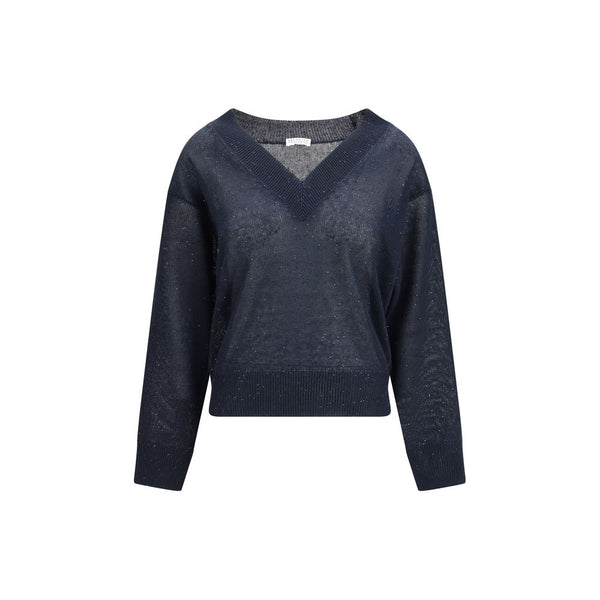 Brunello Cucinelli 45% Linen sweater in blue