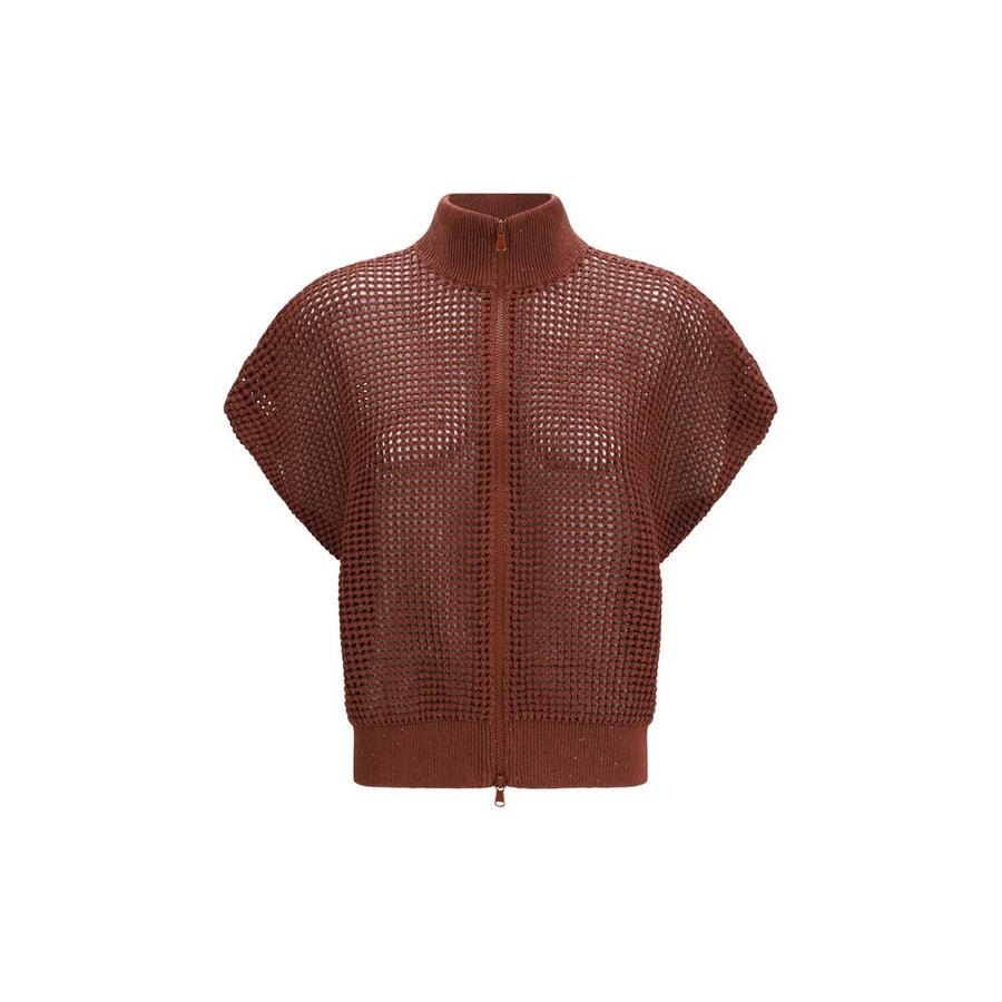 Brunello Cucinelli 96% Cotton cardigan in brown