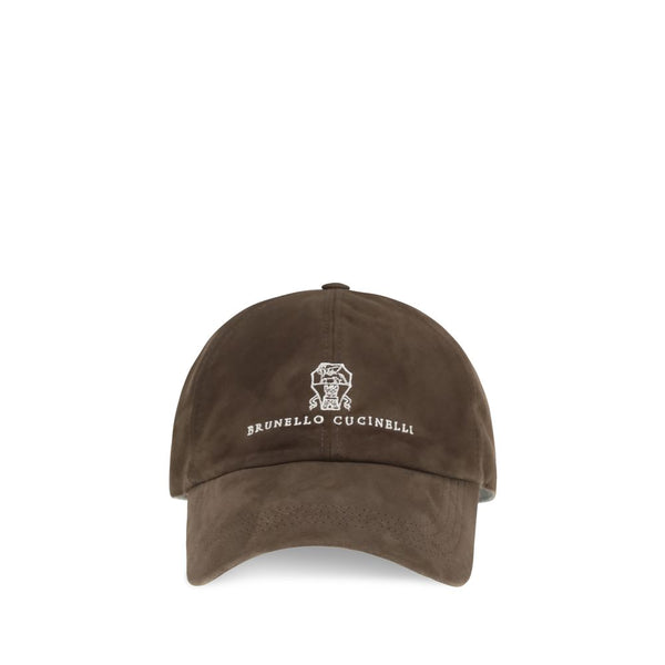 Brunello Cucinelli BRMPCLF9850CMP46BB 100% Calf Leather Bos Taurus baseball cap in brown