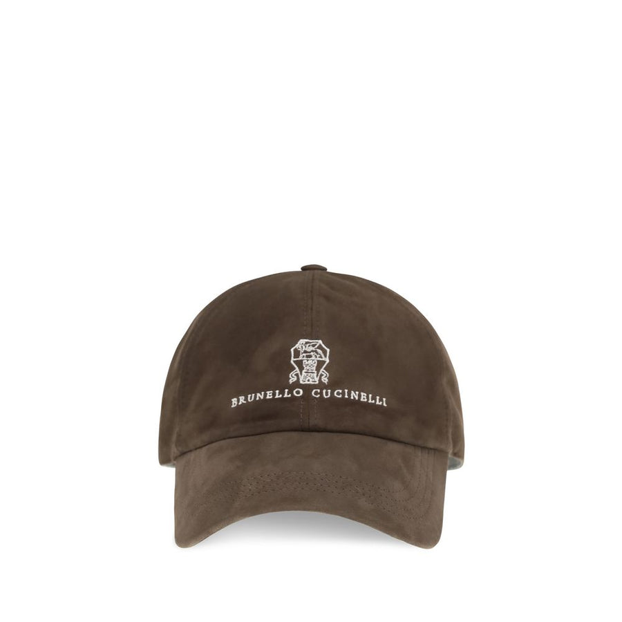 Brunello Cucinelli BRMPCLF9850CMP46BB 100% Calf Leather Bos Taurus baseball cap in brown