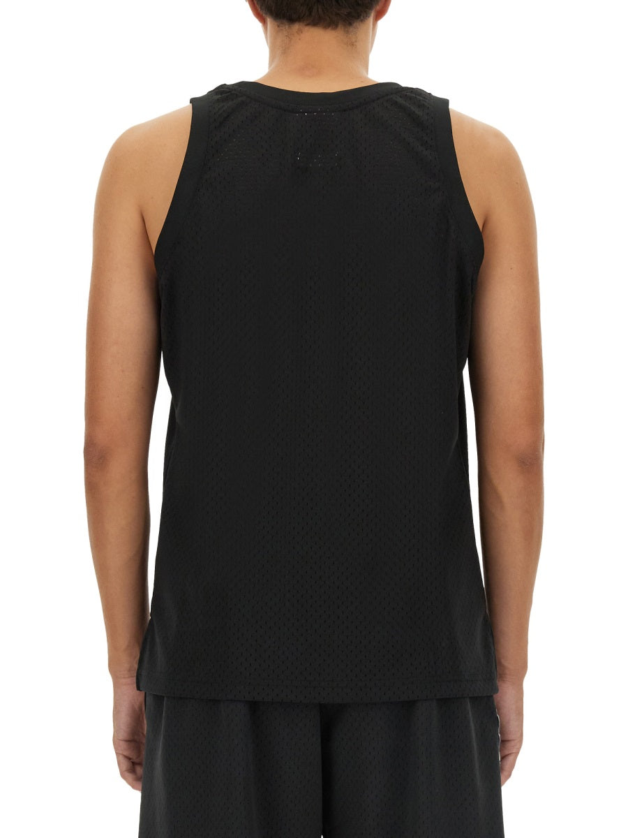 Logo Top Black Polyester Tops