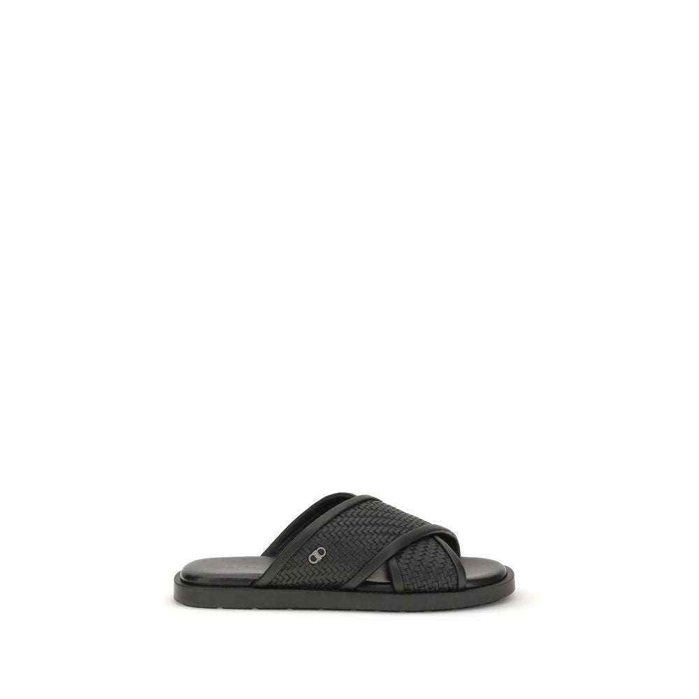 Ferragamo 100% Calf Leather Bos Taurus sandals in black