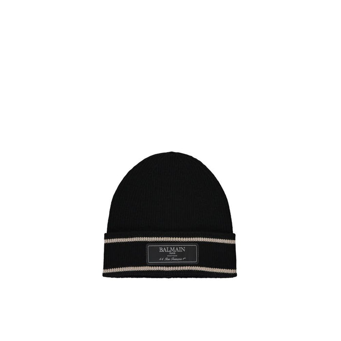 Balmain BA-9076693795028 100% Merino wool beanie in black