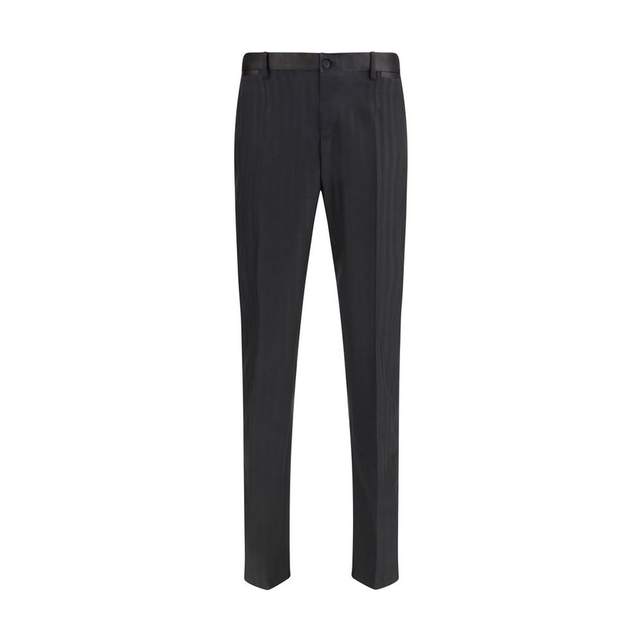 Dolce & Gabbana 90% Fleece Wool Ovis Aries trousers in black