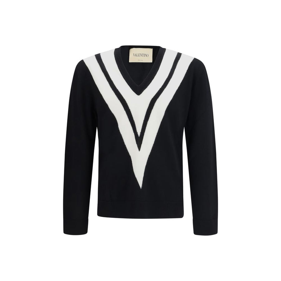 Valentino 100% Fleece Wool Ovis Aries sweater in black